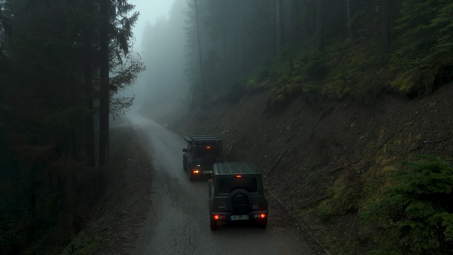 Albanian mountain landscape with Jimny